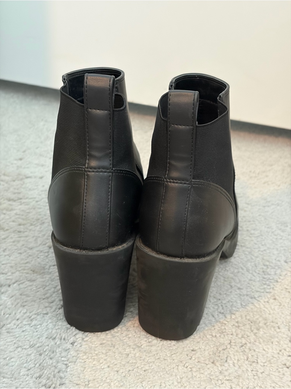 H&M Black Chunky Heel Chelsea Platform Ankle Boots - Picture 2 of 3
